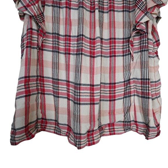 Anthropologie Maeve Women's L Priscillia Plaid Pullover Blouse - Picture 7 of 10